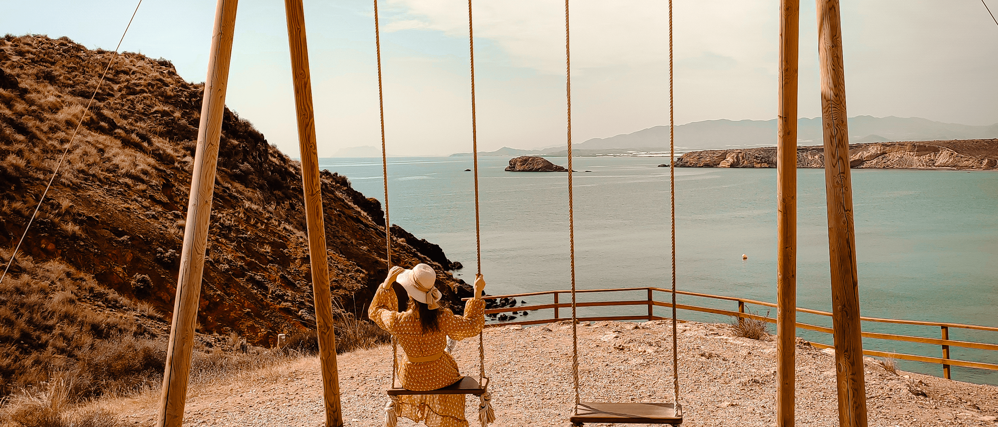 Hidden gem photogenic swing overlooking the Spanish coast